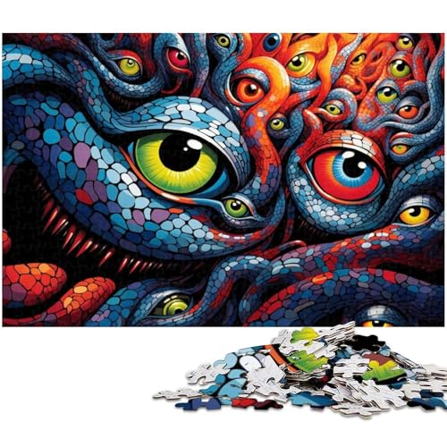 Puzzle für Erwachsene mit 1000 Teilen, farbenfrohes Schlangen-Denkspiel, ganze Familie, Größe 38 x 26 cm Puzzle für Erwachsene mit 1000 Teilen, farbenfrohes Schlangen-Denkspiel, ganze Familie, Größe 38 x 26 cm von LLONGKT