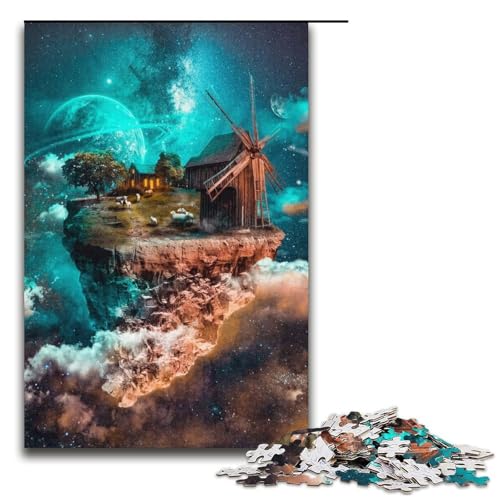Puzzle für Erwachsene mit 1000 Teilen, kleine schwimmende Insel, pädagogische Herausforderung, Stressabbau (Größe 38 x 26 cm) von LLONGKT
