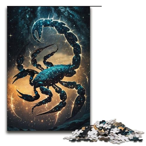 Puzzle für Erwachsene mit 1000 Teilen, kosmischer Skorpion, Denkspiel, Herausforderung für die Gehirnintelligenz, süchtig machendes Spielzeug, Größe 38 x 26 cm von LLONGKT