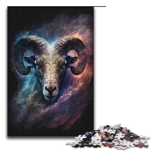 Puzzle für Erwachsene mit 1000 Teilen, kosmischer Widder, Spielzeug, intellektuelles Spiel, Herausforderung für die Gehirnintelligenz, süchtig machendes Spielzeug (Größe 38 x 26 cm) von LLONGKT
