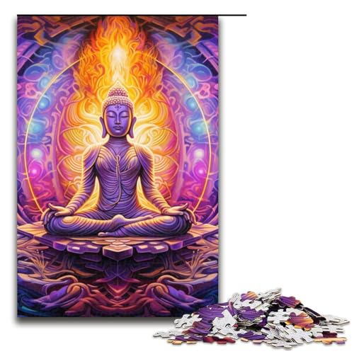 Puzzle für Erwachsene mit 1000 Teilen, psychedelisches Buddha-Quizspiel, Stressabbau, schwierige Herausforderung, Größe 50 x 75 cm von LLONGKT