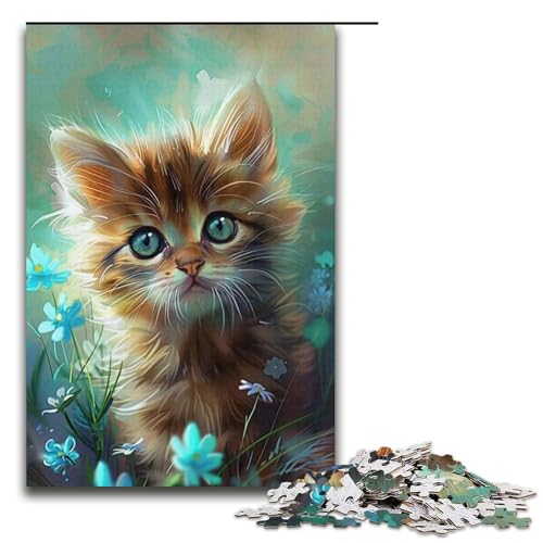 Puzzle für Erwachsene mit 1000 Teilen, süßes, buntes Kätzchen-Denkspiel für die Weihnachtswunschliste mit Weihnachtsmann, Größe 38 x 26 cm Puzzle für Erwachsene mit 1000 Teilen, süßes, buntes Kätzchen-Denkspiel für die Weihnachtswunschliste mit Weihnachtsmann, Größe 38 x 26 cm von LLONGKT