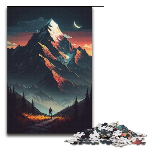 Puzzle für Erwachsene mit 1000 Teilen, verschneite Berge bei Nacht, Denksportaufgabe für die Weihnachtswunschliste mit Weihnachtsmann, Größe 38 x 26 cm Puzzle für Erwachsene mit 1000 Teilen, verschneite Berge bei Nacht, Denksportaufgabe für die Weihnachtswunschliste mit Weihnachtsmann, Größe 38 x 26 cm von LLONGKT