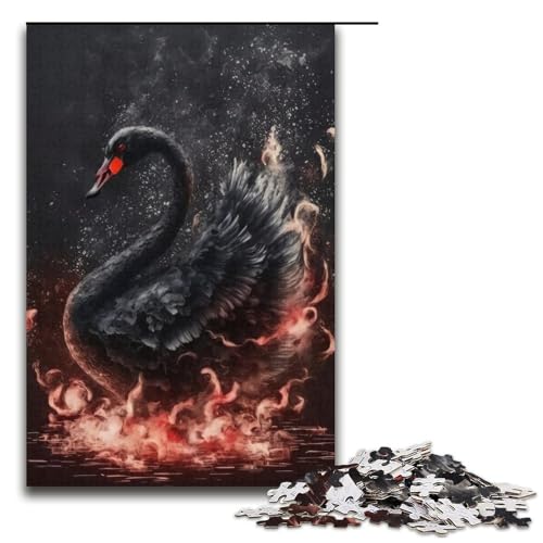 Puzzle für Erwachsene mit 1000 Teilen. Black Swan Jigsaw. Denkspiel, anspruchsvoll, Aber unterhaltsam und humorvoll. Größe: 38 x 26 cm. von LLONGKT