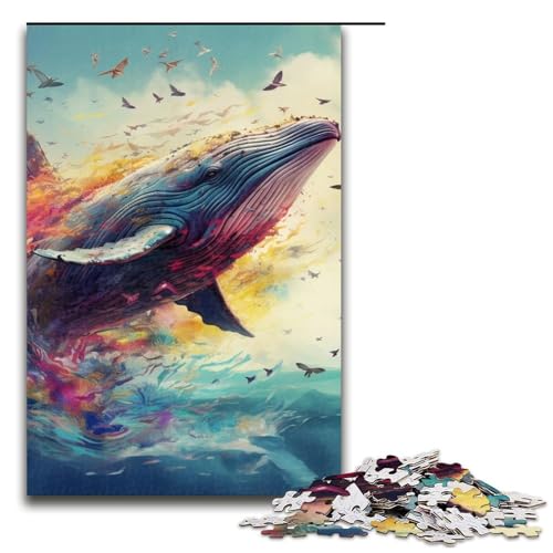 Puzzle für Erwachsene mit 1000 Teilen. Buntes Wal-Puzzle. Denkspiel, anspruchsvoll, Aber unterhaltsam und humorvoll. Größe: 50 x 75 cm von LLONGKT