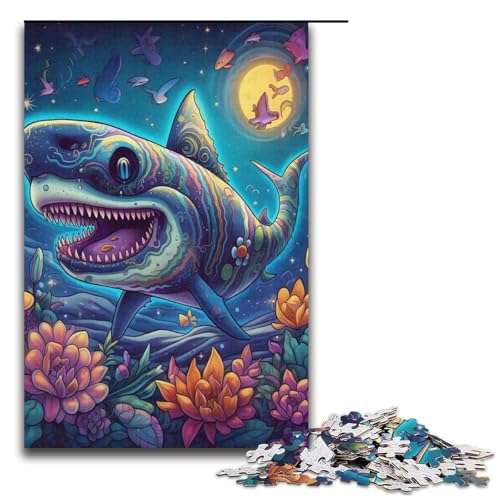Puzzle für Erwachsene mit 1000 Teilen. Deep Jaws Puzzle. Denkspiel, anspruchsvoll, Aber unterhaltsam und humorvoll. Größe: 38 x 26 cm. von LLONGKT