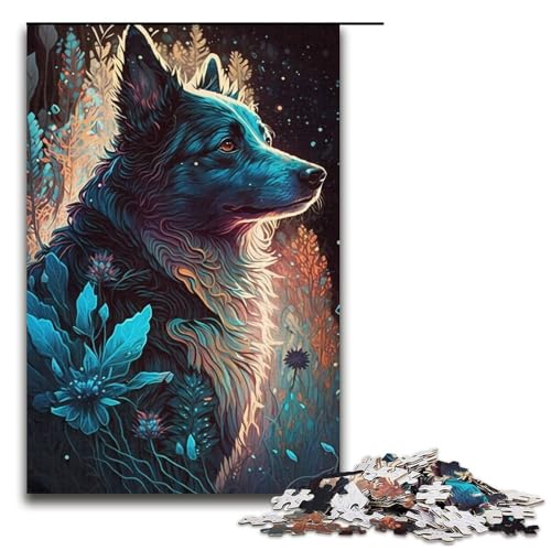 Puzzle für Erwachsene mit 1000 Teilen. Imaginäres Border Collie-Puzzle. Denkspiel, anspruchsvoll, Aber unterhaltsam und humorvoll. Größe: 38 x 26 cm von LLONGKT
