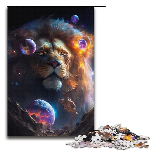 Puzzle für Erwachsene mit 1000 Teilen. Löwen-Puzzle. Denkspiel, anspruchsvoll, Aber unterhaltsam und humorvoll. Größe: 38 x 26 cm von LLONGKT