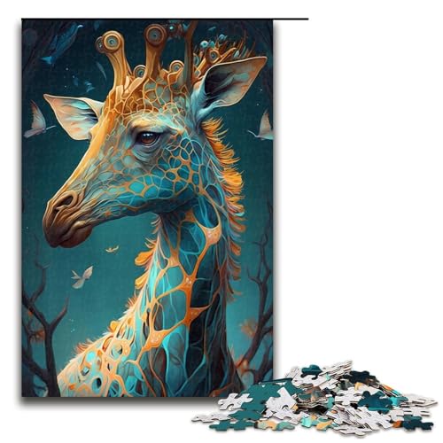 Puzzle für Erwachsene mit 1000 Teilen. Puzzle „Enchanted Kingdom Giraffe“. Denkspiel, anspruchsvoll, Aber unterhaltsam und humorvoll. Größe: 50 x 75 cm von LLONGKT