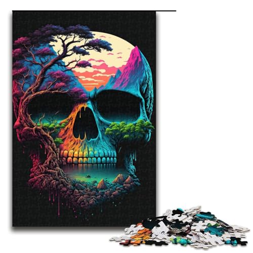 Puzzle für Erwachsene mit 1000 Teilen. Skull Island Puzzle. Denkspiel, anspruchsvoll, Aber unterhaltsam und humorvoll. Größe: 50 x 75 cm. von LLONGKT