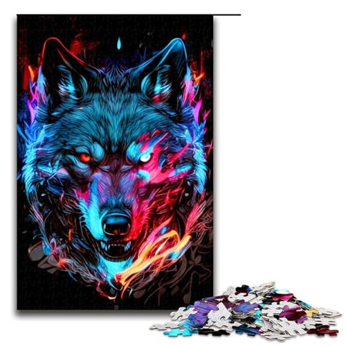 Puzzle für Erwachsene mit 1000 Teilen. Wolf-Puzzle. Denkspiel, anspruchsvoll, Aber unterhaltsam und humorvoll. Größe: 50 x 75 cm von LLONGKT