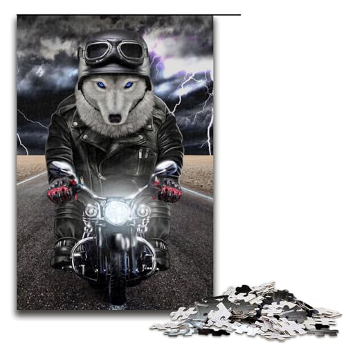 Puzzle für Erwachsene mit 1000 Teilen. Wolf auf Motorrad. Denkspiel, anspruchsvoll, Aber unterhaltsam und humorvoll. Größe: 50 x 75 cm Puzzle für Erwachsene mit 1000 Teilen. Wolf auf Motorrad. Denkspiel, anspruchsvoll, Aber unterhaltsam und humorvoll. Größe: 50 x 75 cm von LLONGKT