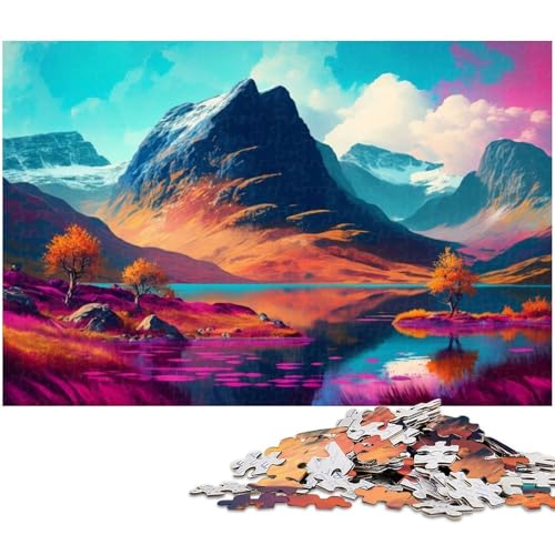 Puzzle für Erwachsene mit Berglandschaft, 1000 Teile, Lernspiel, Herausforderung, Spielzeug, einzigartige Heimdekoration und Geschenke, Größe 38 x 26 cm von LLONGKT