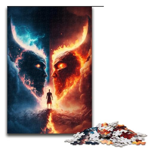 Puzzle für Erwachsene und Jugendliche, 1000 Teile, Höllendämonen-Puzzle für Erwachsene, lustige Holzpuzzlespiele (Größe 50 x 75 cm) von LLONGKT