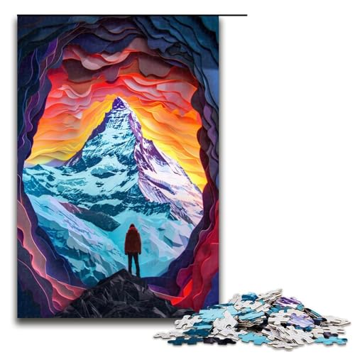 Puzzle für Erwachsene und Jugendliche, 1000 Teile, farbenfrohe, wunderschöne Berge, Puzzle für Erwachsene, lustige Holzpuzzlespiele (Größe 50 x 75 cm) von LLONGKT