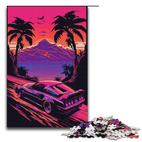 Puzzle für Erwachsene und Teenager, 1000 Teile, Neonlandschaft, Puzzle für Erwachsene, Papppuzzle, dekomprimierendes intellektuelles Lernspielzeug (Größe 38 x 26 cm) von LLONGKT