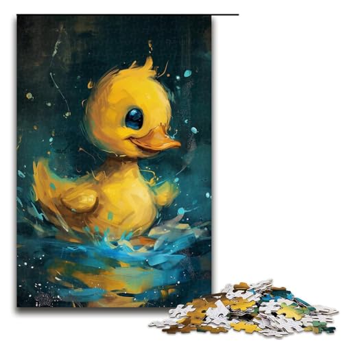Puzzle für Erwachsene und Teenager, 1000 Teile, süße kleine gelbe Ente, Puzzle für Erwachsene, lustige Holzpuzzlespiele (Größe 50 x 75 cm) von LLONGKT