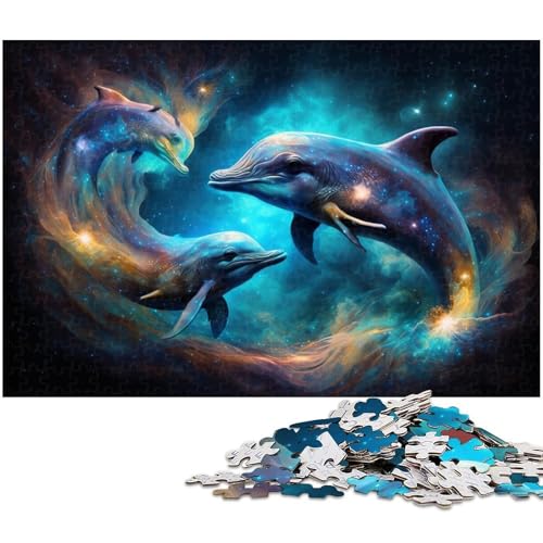 Puzzle für die ganze Familie, 1000 Teile, Weltraum-Delfin-Puzzle, Spaß für zu Hause, Geburtstagsgeschenk, Reisegeschenk, Größe 38 x 26 cm Puzzle für die ganze Familie, 1000 Teile, Weltraum-Delfin-Puzzle, Spaß für zu Hause, Geburtstagsgeschenk, Reisegeschenk, Größe 38 x 26 cm von LLONGKT