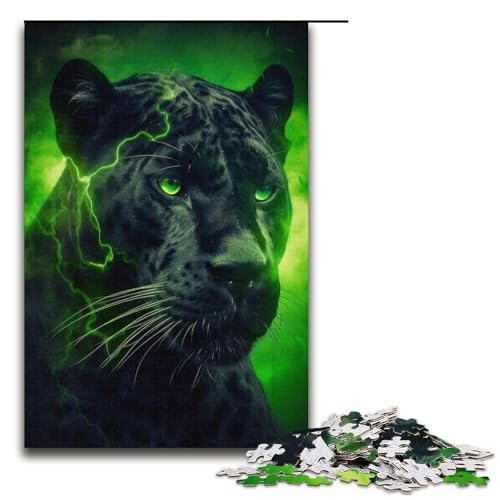 Puzzle mit 1000 Teilen, Grüner Leopard, für Erwachsene, Papppuzzle, Lernspiel, Herausforderungsspielzeug, Größe 38 x 26 cm Puzzle mit 1000 Teilen, Grüner Leopard, für Erwachsene, Papppuzzle, Lernspiel, Herausforderungsspielzeug, Größe 38 x 26 cm von LLONGKT