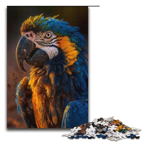 Puzzle mit 1000 Teilen, Papageien-Puzzle für Erwachsene, Papppuzzle, Lernspiel, Herausforderungsspielzeug, Größe 38 x 26 cm von LLONGKT