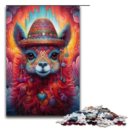 Puzzle mit 1000 Teilen für Erwachsene, Alpaka-Quizspiel, Stressabbau, schwierige Herausforderung, Größe 50 x 75 cm von LLONGKT