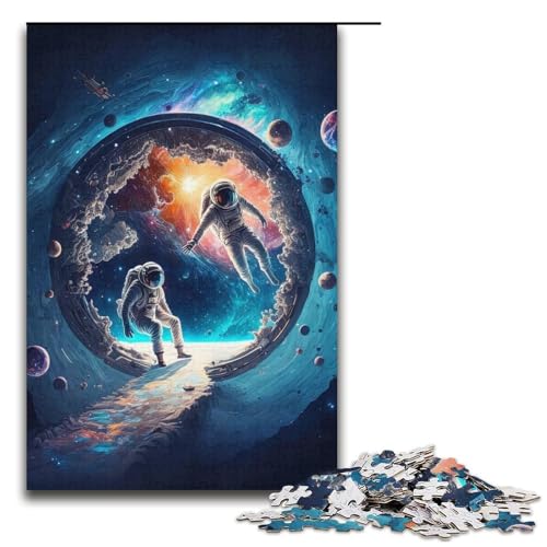 Puzzle mit 1000 Teilen für Erwachsene, Astronauten-Quizspiel, Stressabbau, schwierige Herausforderung, Größe 38 x 26 cm von LLONGKT