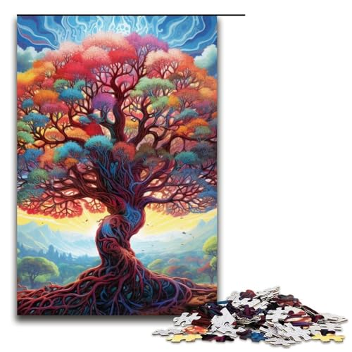 Puzzle mit 1000 Teilen für Erwachsene, Baum des Lebens, anspruchsvolles Spiel, jedes Teil ist einzigartig – anspruchsvolles, unterhaltsames Spiel für die ganze Familie, Größe 50 x 75 cm von LLONGKT