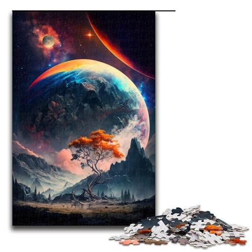Puzzle mit 1000 Teilen für Erwachsene, Berglandschaft, Lernpuzzle, Größe 50 x 75 cm von LLONGKT