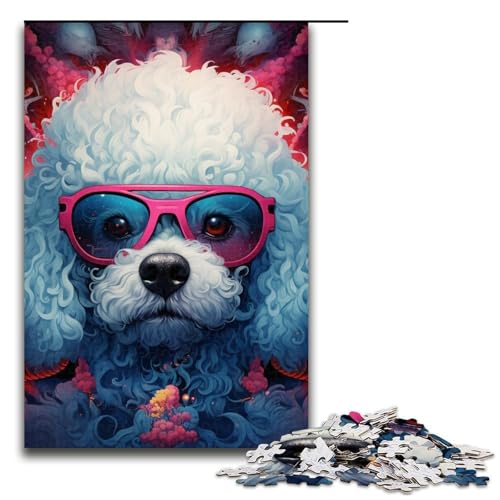 Puzzle mit 1000 Teilen für Erwachsene, Bichon Frise-Quizspiel, anspruchsvoll zu vervollständigen, Aber unterhaltsam und humorvoll, Größe 50 x 75 cm von LLONGKT