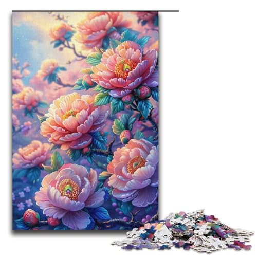 Puzzle mit 1000 Teilen für Erwachsene, Blumen- und Schmetterlingspuzzle, Lernspiele, Geschenkideen für Teenager ab 14 Jahren (Größe 38 x 26 cm) von LLONGKT
