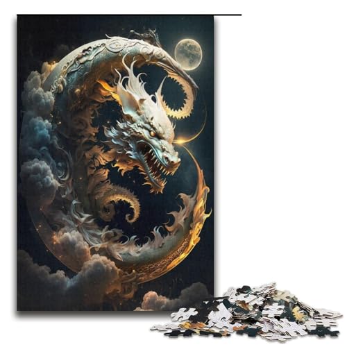 Puzzle mit 1000 Teilen für Erwachsene, Brave Dragon, Spielzeug zum Stressabbau (Größe 38 x 26 cm) von LLONGKT