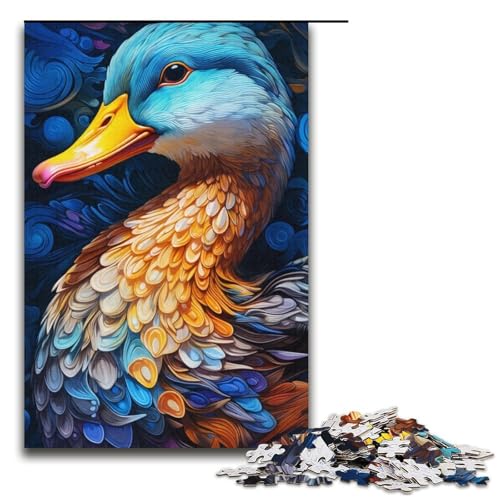 Puzzle mit 1000 Teilen für Erwachsene, Bunte Enten, Lernspiele, Geschenkideen für Teenager ab 14 Jahren (Größe 38 x 26 cm) von LLONGKT