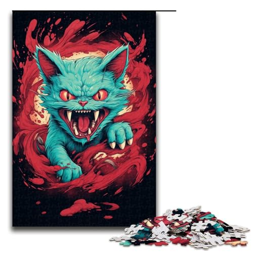 Puzzle mit 1000 Teilen für Erwachsene, Cartoon-Katzen-Quizspiel, anspruchsvoll zu vervollständigen, Aber lustig und humorvoll, Größe 50 x 75 cm Puzzle mit 1000 Teilen für Erwachsene, Cartoon-Katzen-Quizspiel, anspruchsvoll zu vervollständigen, Aber lustig und humorvoll, Größe 50 x 75 cm von LLONGKT