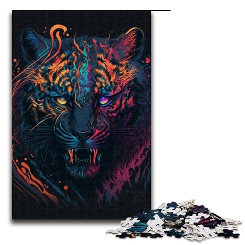 Puzzle mit 1000 Teilen für Erwachsene, Cosmos Tiger-Quizspiel, anspruchsvoll zu vervollständigen, Aber unterhaltsam und humorvoll, Größe 50 x 75 cm von LLONGKT
