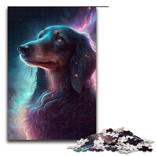 Puzzle mit 1000 Teilen für Erwachsene, Dackel-Puzzle, Stressabbau-Spielzeug (Größe 50 x 75 cm) von LLONGKT