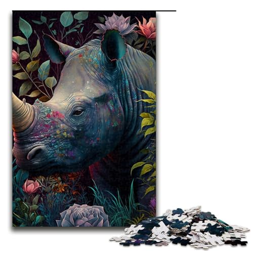Puzzle mit 1000 Teilen für Erwachsene, Dschungel-Nashorn-Quizspiel, Stressabbau, schwierige Herausforderung, Größe 50 x 75 cm Puzzle mit 1000 Teilen für Erwachsene, Dschungel-Nashorn-Quizspiel, Stressabbau, schwierige Herausforderung, Größe 50 x 75 cm von LLONGKT