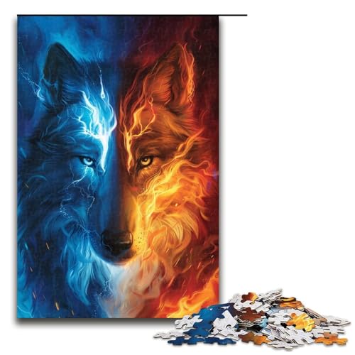 Puzzle mit 1000 Teilen für Erwachsene, EIS- und Feuerwolf-Quizspiel, anspruchsvoll zu vervollständigen, Aber unterhaltsam und humorvoll, Größe 50 x 75 cm Puzzle mit 1000 Teilen für Erwachsene, EIS- und Feuerwolf-Quizspiel, anspruchsvoll zu vervollständigen, Aber unterhaltsam und humorvoll, Größe 50 x 75 cm von LLONGKT