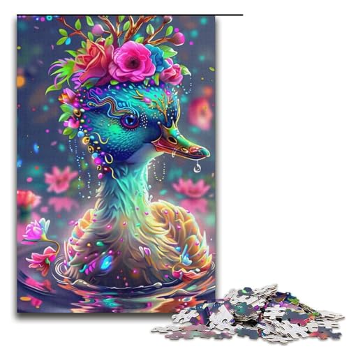 Puzzle mit 1000 Teilen für Erwachsene, Enten mit Blumenkronen, Denkspiel, herausfordernd, Aber lustig und humorvoll, Größe 38 x 26 cm Puzzle mit 1000 Teilen für Erwachsene, Enten mit Blumenkronen, Denkspiel, herausfordernd, Aber lustig und humorvoll, Größe 38 x 26 cm von LLONGKT