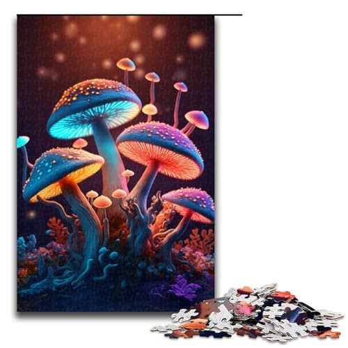 Puzzle mit 1000 Teilen für Erwachsene, Fantasie-Pilz-Puzzle, Denkspiel, herausfordernd, Aber unterhaltsam und humorvoll, Größe 50 x 75 cm von LLONGKT