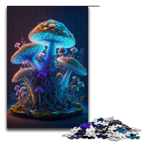 Puzzle mit 1000 Teilen für Erwachsene, Fantasy-Pilz-Quizspiel, anspruchsvoll zu vervollständigen, Aber unterhaltsam und humorvoll, Größe 50 x 75 cm von LLONGKT