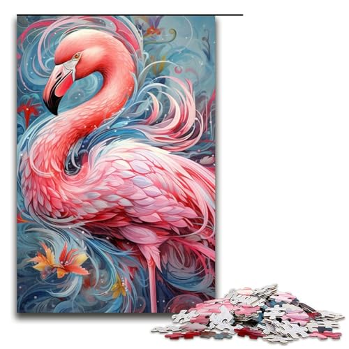Puzzle mit 1000 Teilen für Erwachsene, Flamingos-Puzzle, Lernspiele, Geschenkideen für Teenager ab 14 Jahren (Größe 50 x 75 cm) von LLONGKT