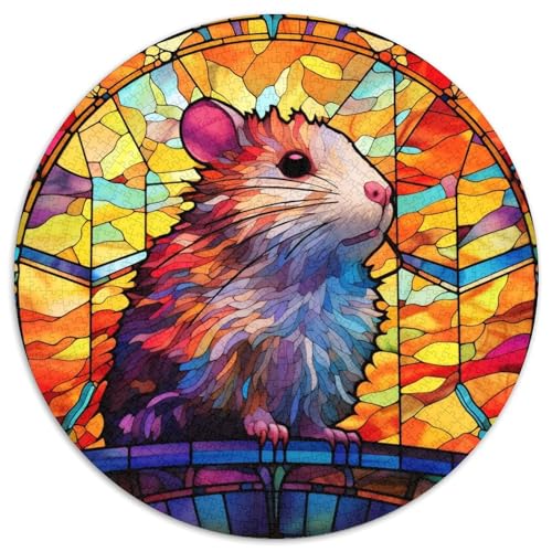 Puzzle mit 1000 Teilen für Erwachsene, Hamster-Puzzle aus Pappe, rund, anspruchsvolles Denkspiel für Teenager, perfekt als Heimdekoration oder Geschenk (67,5 x 67,5 cm) von LLONGKT