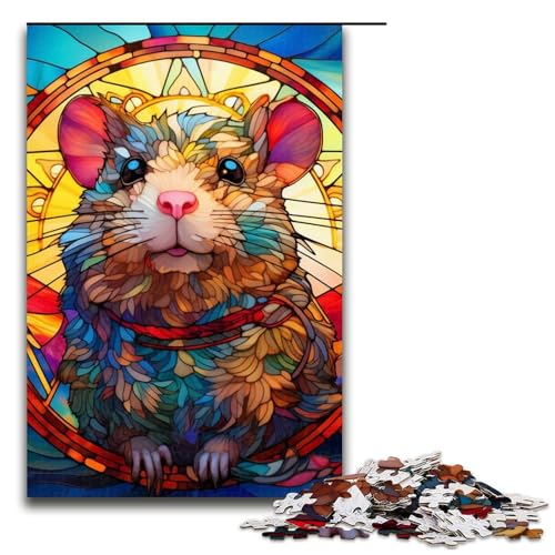 Puzzle mit 1000 Teilen für Erwachsene, Hamster-Quizspiel, Stressabbau, schwierige Herausforderung, Größe 50 x 75 cm von LLONGKT