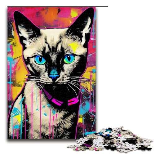 Puzzle mit 1000 Teilen für Erwachsene, Katzenkunst-Graffiti-Quizspiel, Stressabbau, schwierige Herausforderung, Größe 50 x 75 cm Puzzle mit 1000 Teilen für Erwachsene, Katzenkunst-Graffiti-Quizspiel, Stressabbau, schwierige Herausforderung, Größe 50 x 75 cm von LLONGKT