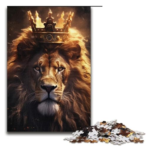 Puzzle mit 1000 Teilen für Erwachsene, Löwen-Quizspiel, Stressabbau, schwierige Herausforderung, Größe 38 x 26 cm von LLONGKT