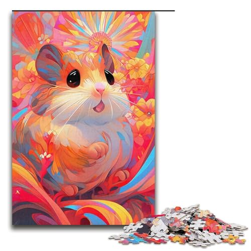 Puzzle mit 1000 Teilen für Erwachsene, Meerschweinchen-Farbpuzzle, Stressabbau-Spielzeug (Größe 38 x 26 cm) von LLONGKT