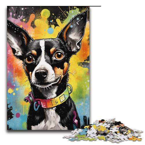 Puzzle mit 1000 Teilen für Erwachsene, Nashorn-Graffiti-Mal-Quizspiel, Stressabbau, schwierige Herausforderung, Größe 38 x 26 cm von LLONGKT