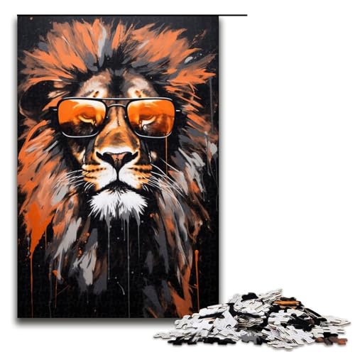 Puzzle mit 1000 Teilen für Erwachsene, Neon-Löwe-Puzzle, Lernspiele, Geschenkideen für Teenager ab 14 Jahren (Größe 50 x 75 cm) von LLONGKT