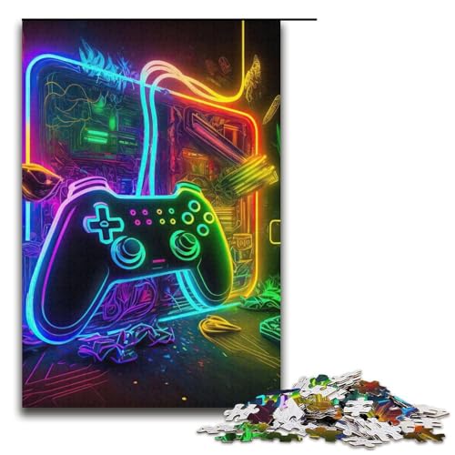 Puzzle mit 1000 Teilen für Erwachsene, Neon-Spiel, Lernspiele, tolle Geschenke und Spielzeuge für Teenager ab 14 Jahren, Größe 38 x 26 cm von LLONGKT