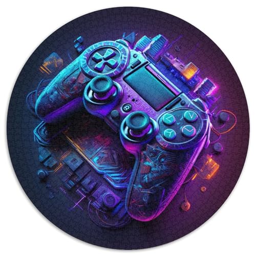 Puzzle mit 1000 Teilen für Erwachsene, Neon-Spiel, rundes Papierpuzzle, anspruchsvolles Denkspiel für Teenager, perfekt als Heimdekoration oder Geschenk (Größe 67,5 x 67,5 cm) von LLONGKT